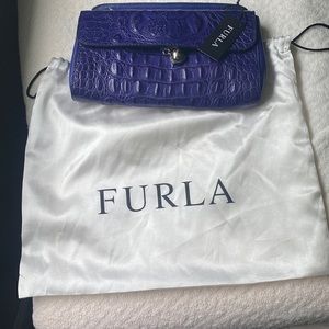 Furla purple leather clutch
